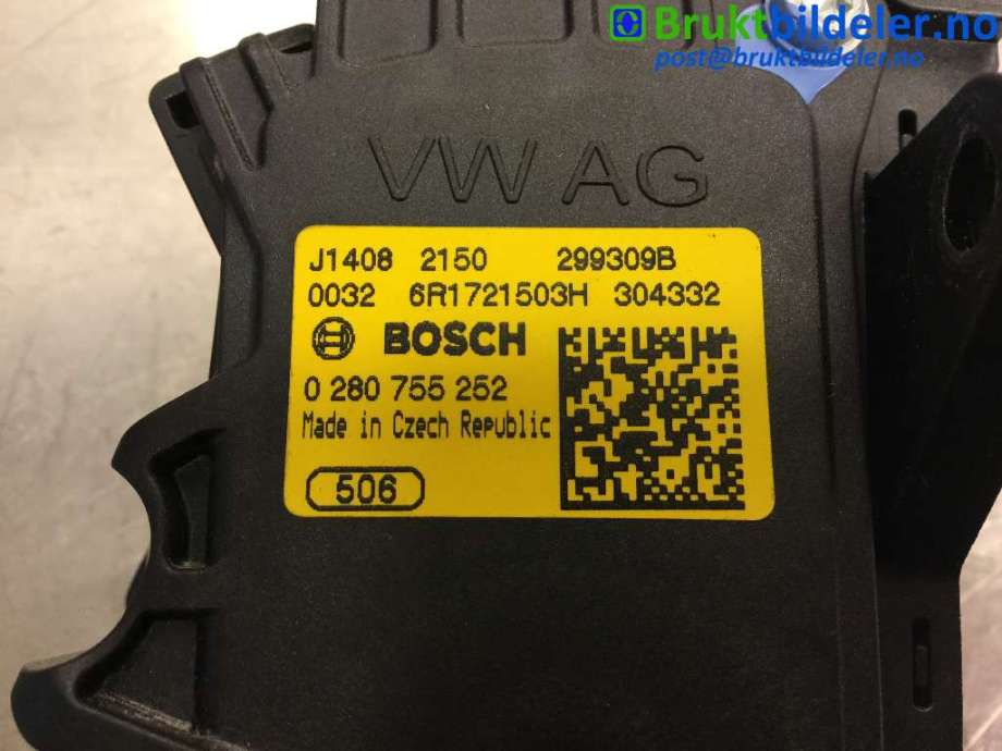 Pedal gass til Škoda Rapid 2012-2019  (SKODA|6R1 721 503 H|0 280 755 252|)