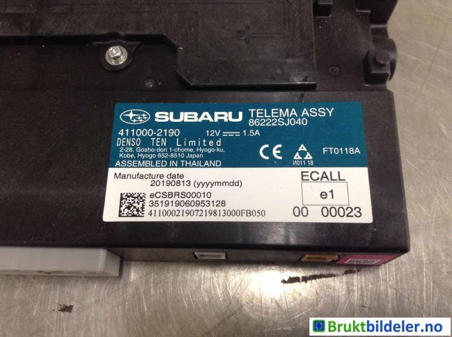 Styreenhet diverse til Subaru Forester 2019-->> (Type V)  (SUBARU|86222 SJ040|411000-2190|)