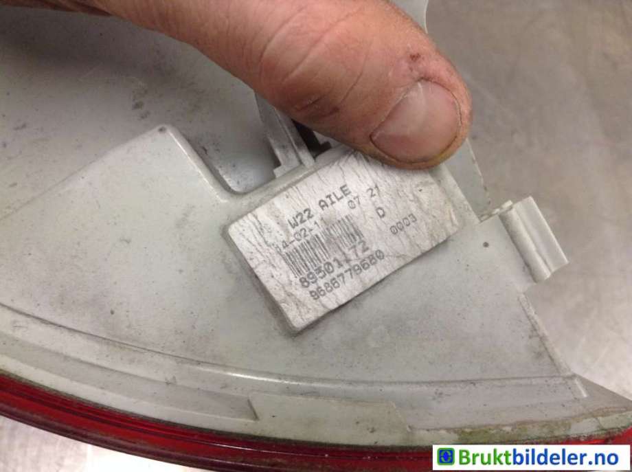 Baklykt høyre til Peugeot 508 2011-2014 (Type I, Fase 1)  (PEUGEOT|9686779680||6351 LY)