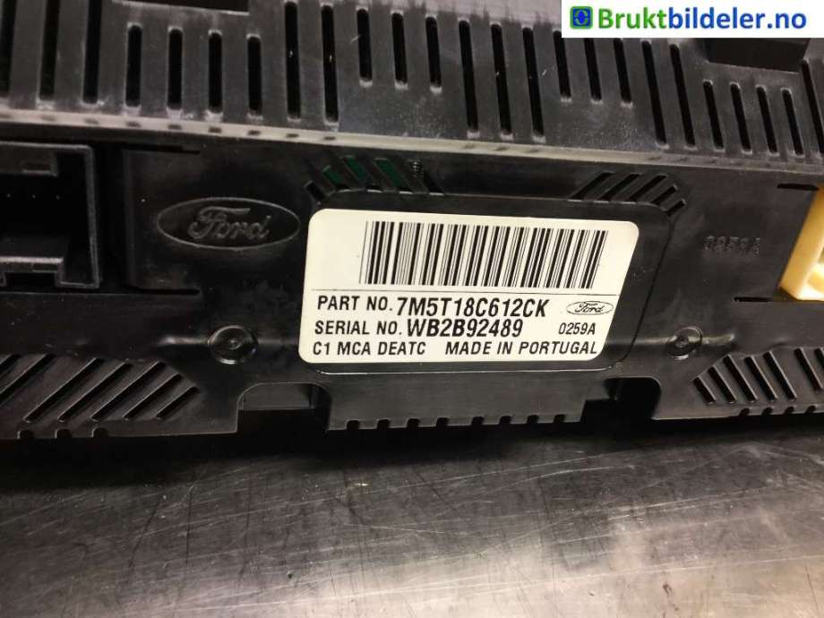Varmeapparat betjening til Ford Kuga 2008-2012 (Type I)  (FORD|7M5T-18C612-CK|)