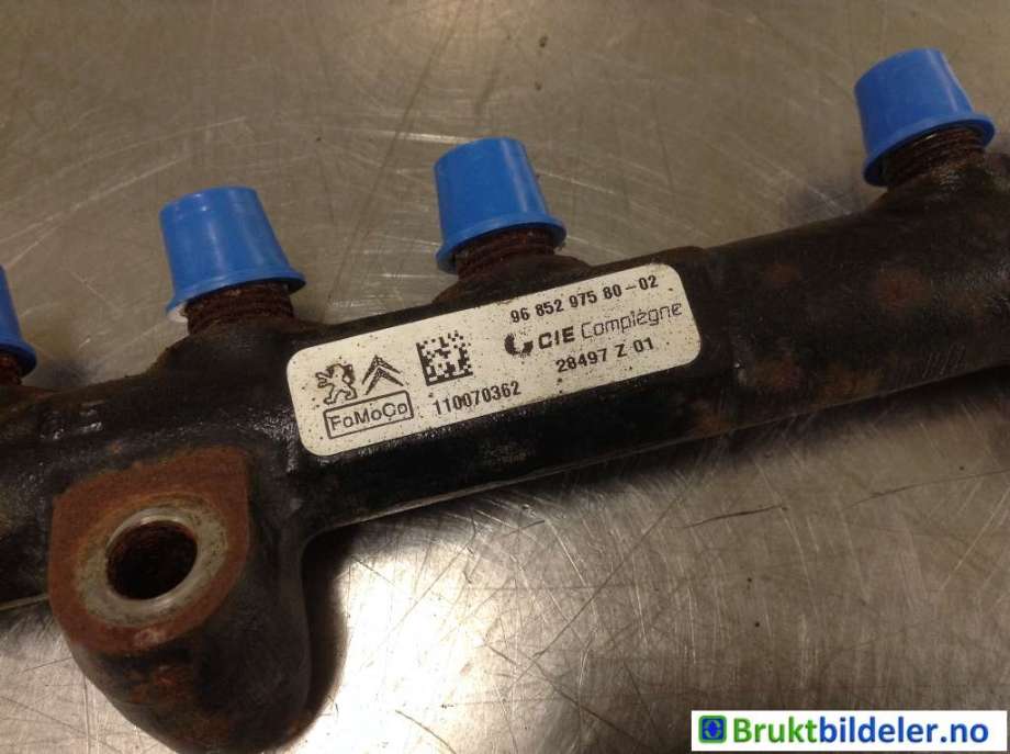 Dyseskinne (fuelrail) til Ford Fiesta 2008-2012 (Type VI, Fase 1)  (FORD|9670076780|110070362|9685297580-02)