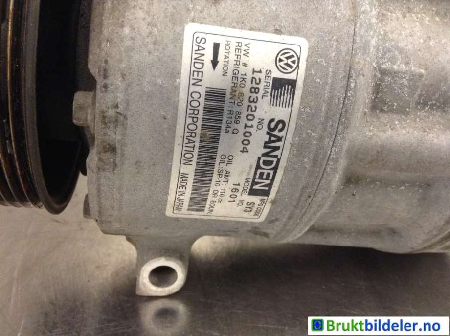 Aircondition kompressor til VW Touran 2007-2010 (Type I, Fase 2)  (VOLKSWAGEN|1K0 820 859 Q|1283201004|)