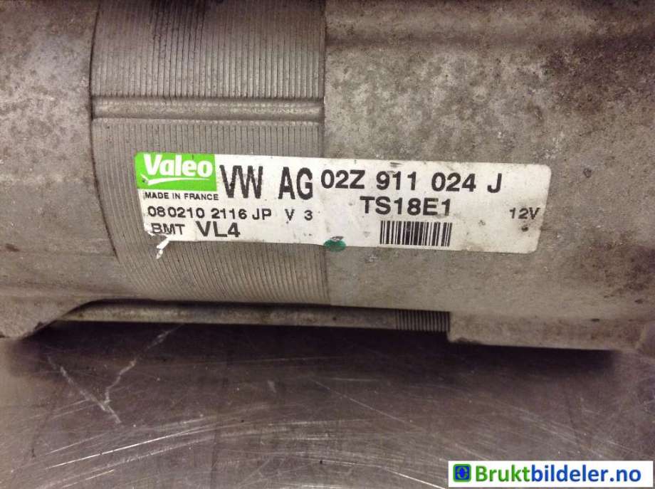 Starter diesel til VW Touran 2007-2010 (Type I, Fase 2)  (VOLKSWAGEN|02Z 911 024 J|TS18E1|)