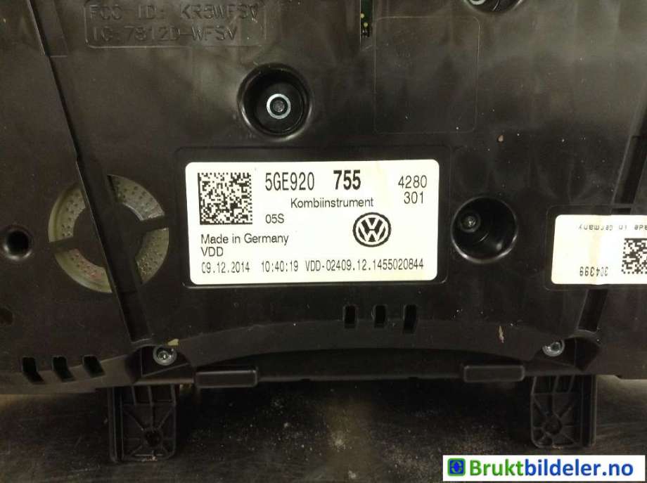 Instrumentpanel til VW e-Golf 2014-2017 (Fase 1)  (VOLKSWAGEN|5GE 920 755|)