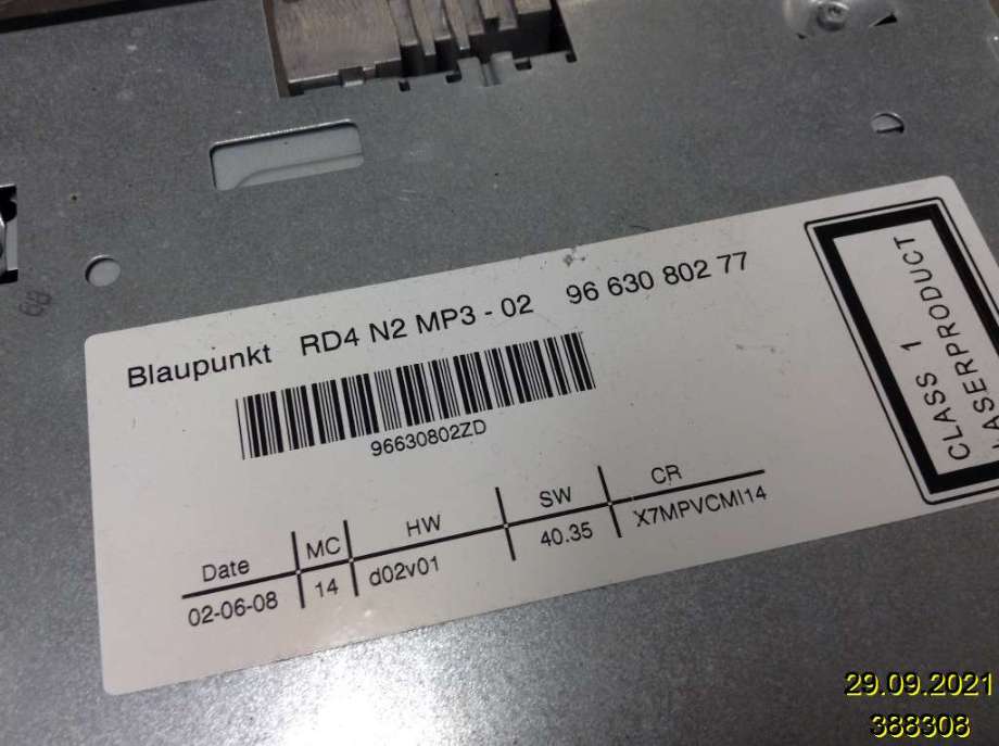 Bilstereo til Citroën C5 2008-2017 (Type II)  (CITROEN|9663080277|)