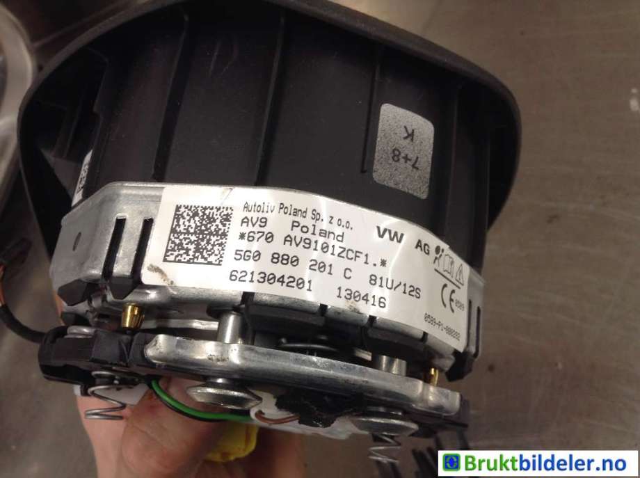 Airbag rattpute til VW Golf VII 2012-2017 (Fase 1)  (VOLKSWAGEN|5G0 880 201 C|621304201|)