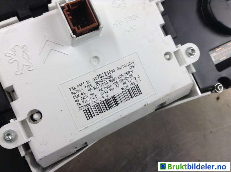 Instrumentpanel til Peugeot 508 2011-2014 (Type I, Fase 1)  (PEUGEOT|9665962480||9675324680)