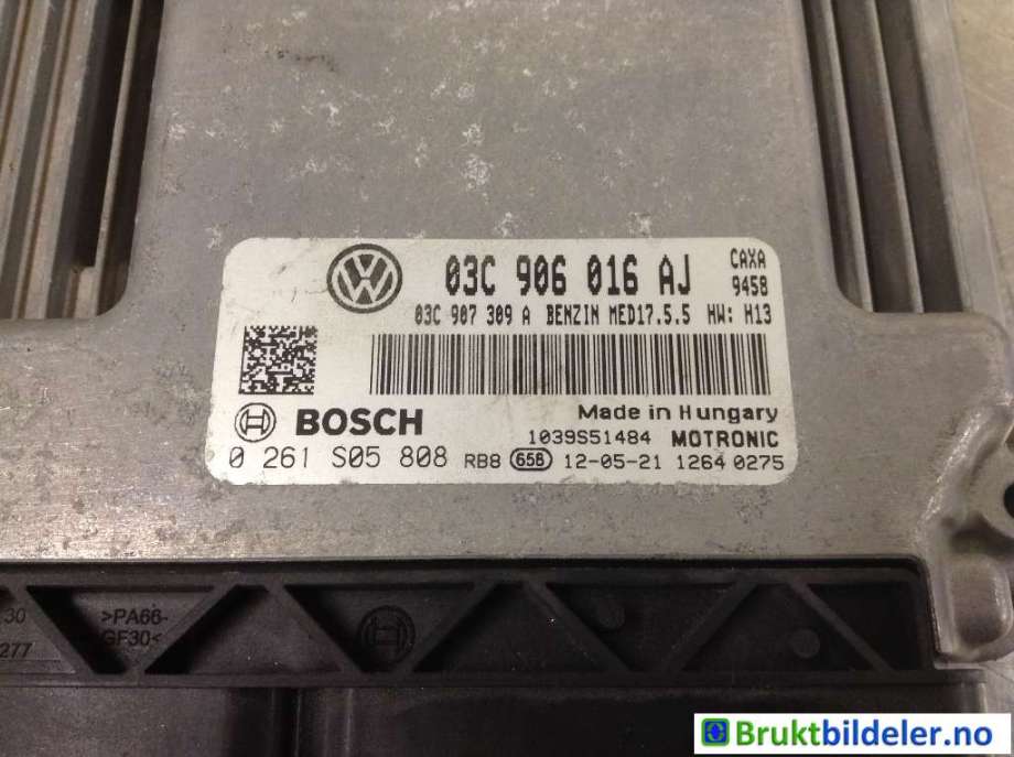 Styreenhet motor til VW Golf, Plus/Cross 2009-2013 (Fase 2) (VOLKSWAGEN|03C 906 016 AJ|0 261 S05 808|)