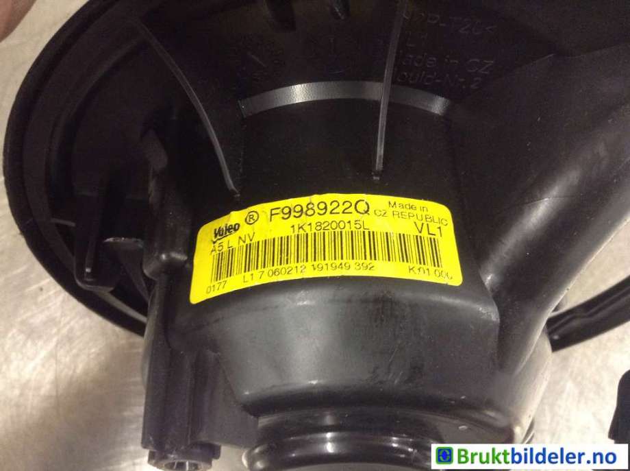 Varmeapparat motor til Audi A3 2009-2012 (Type II, Fase 2)  (AUDI|1K1 820 015 L|F998922Q|)