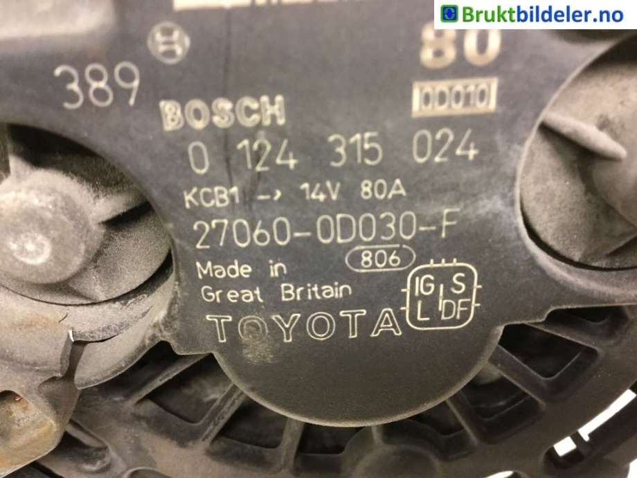 Dynamo til Toyota Corolla 2002-2007  (27060-0D030-F|0124315024|)