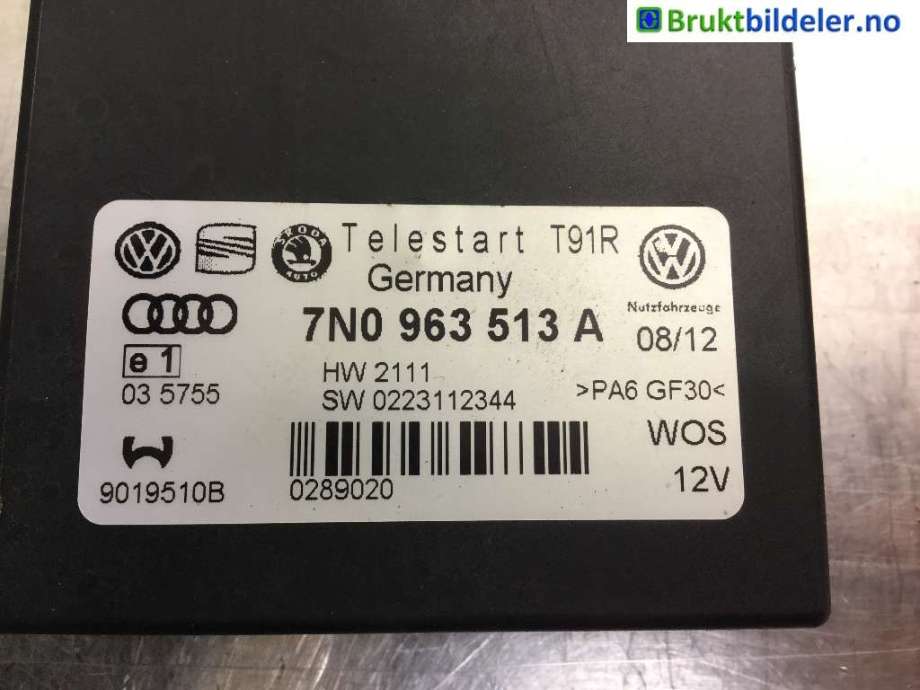 Styreenhet diverse til VW Caddy 2010-2015 (Type III, Fase 2) (VOLKSWAGEN|7N0 963 513 A|)