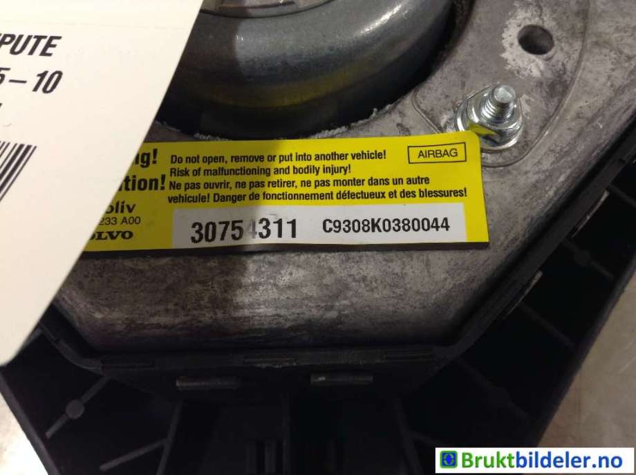 Airbag rattpute til Volvo S60 2005-2010 (Type I, Fase 2) (VOLVO|30754311|610 0233 A00|)