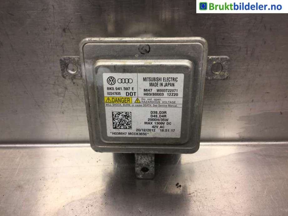 Styreenhet xenon/ballast til Audi A4, Allroad, 2009-2016 (Type I) (B8) (B8) (AUDI|8K0 941 597 E)