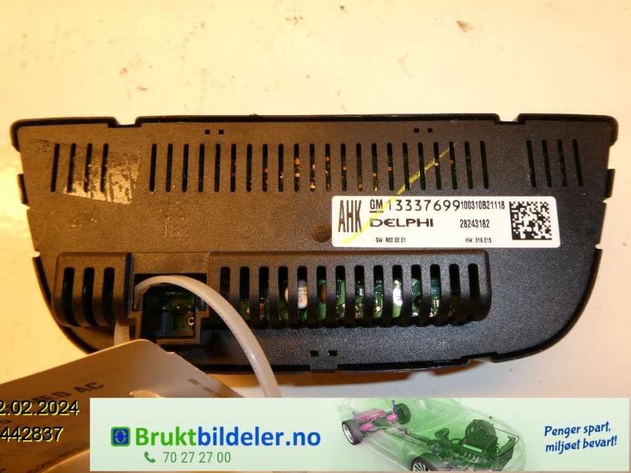 Varmeapparat register til Opel Astra J 2010-2015  (OPEL|13337699|28243182|)