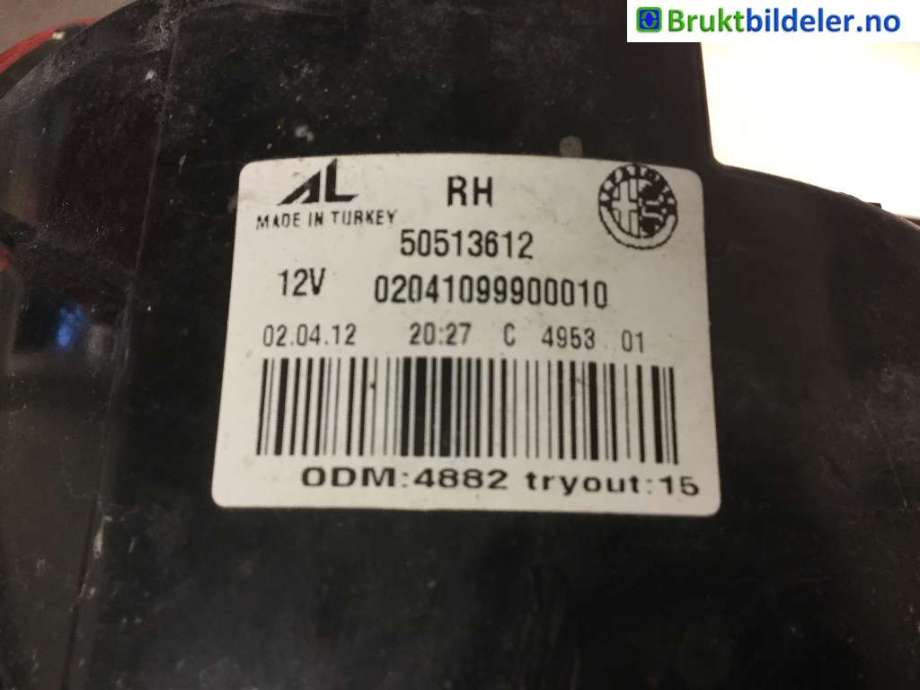 Baklykt høyre til Alfa Romeo Giulietta 2010-2018  (ALFA ROMEO|50513612|)
