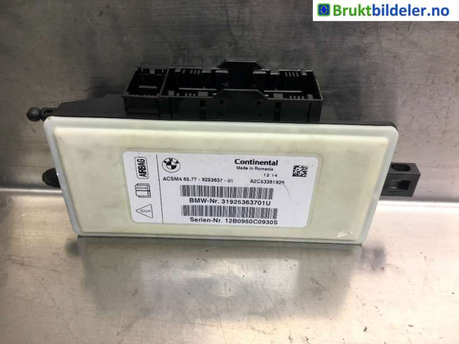 Airbag elektronikk til BMW 5-Serie, 2010-2017 (F10/F11) (F10/F11) (BMW|65.77 9 253 637 - 01)