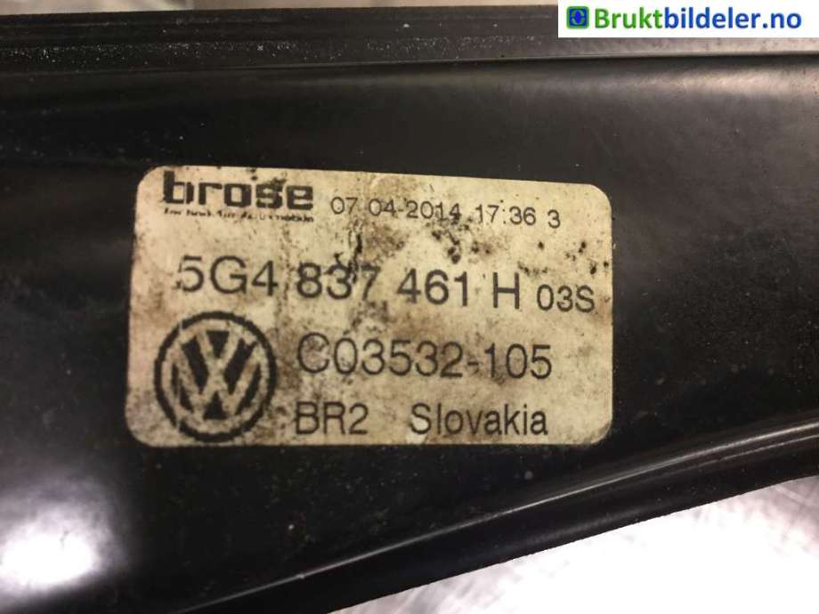Ruteheis til VW Golf VII 2012-2017 (Fase 1)  (VOLKSWAGEN|5G4 837 461 H|)