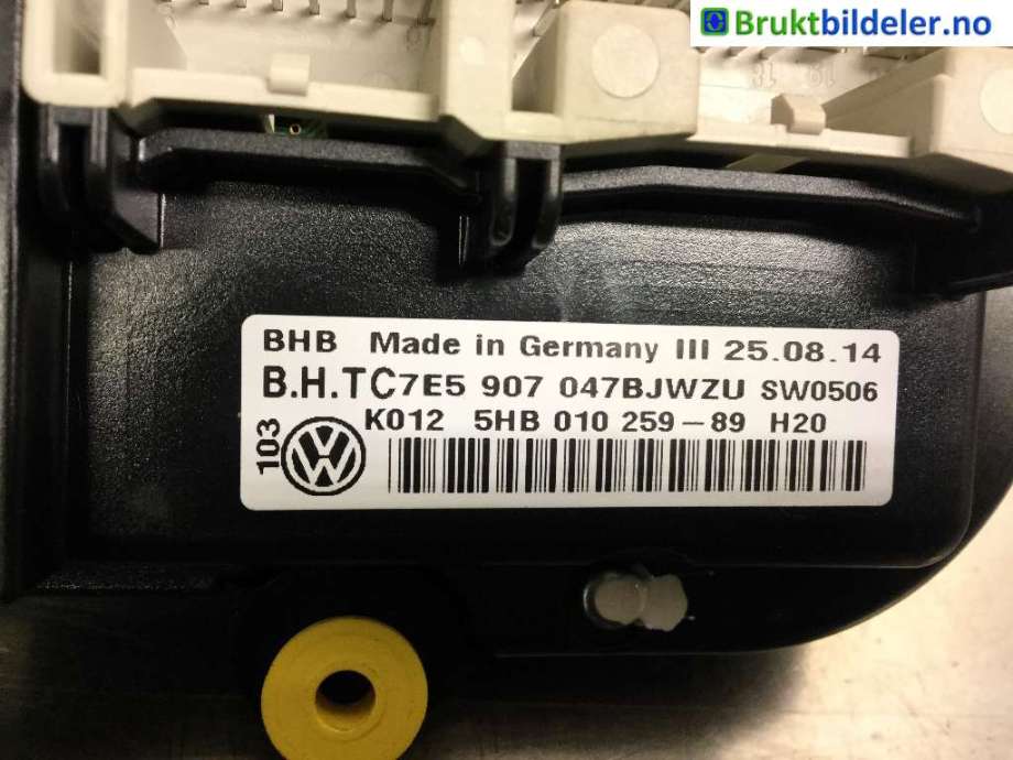 Varmeapparat betjening til VW Transporter / Caravelle 2009-2015 (Fase 2) (T5) (T5) (VOLKSWAGEN|7E5 907 047 BJ|)