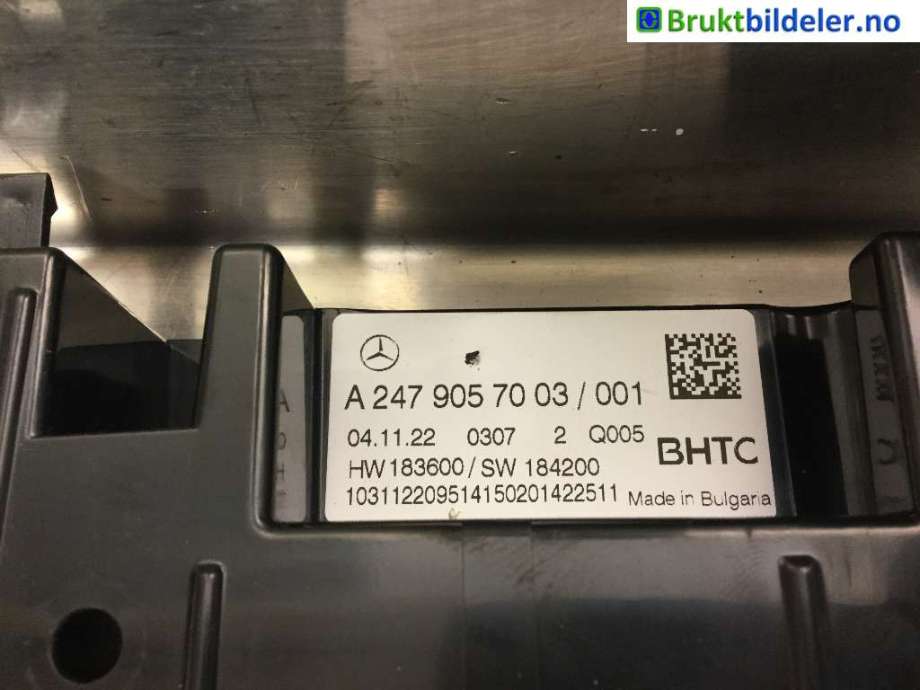 Varmeapparat betjening til Mercedes EQA 2021-->>  (A 247 905 70 03|)