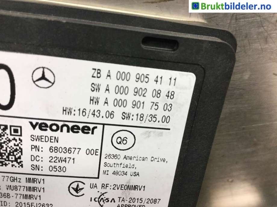 Sensor radar til Mercedes EQA 2021-->>  (A 000 905 41 11|)
