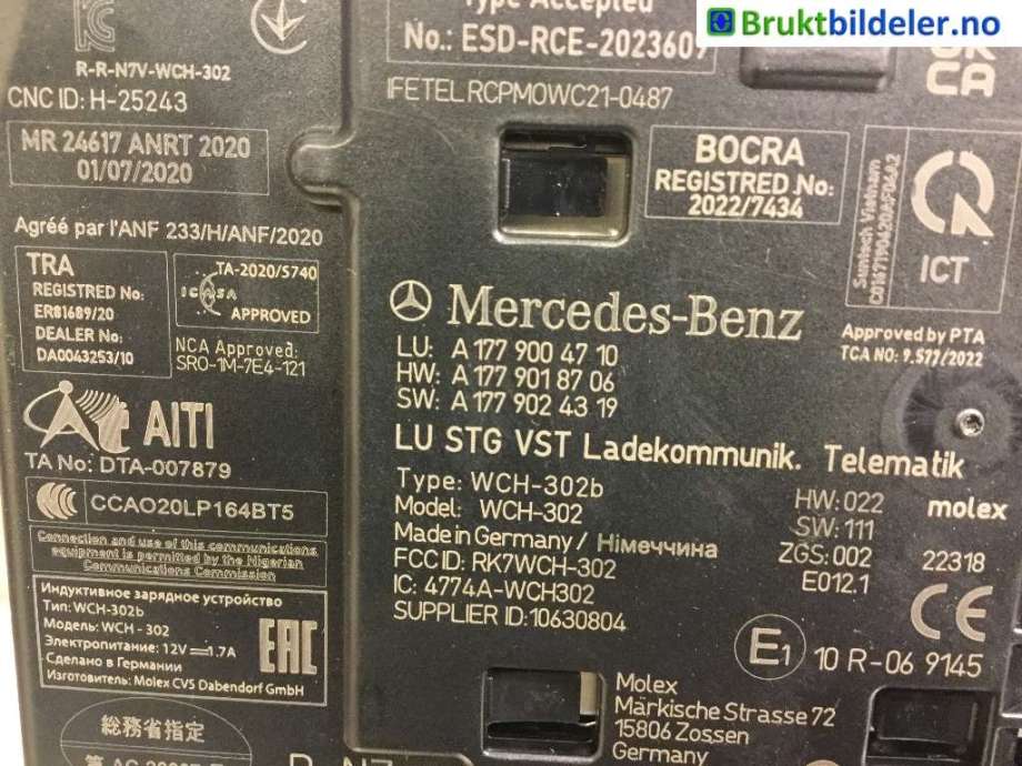 Styreenhet diverse til Mercedes EQA 2021-->>  (A 177 900 47 10|)