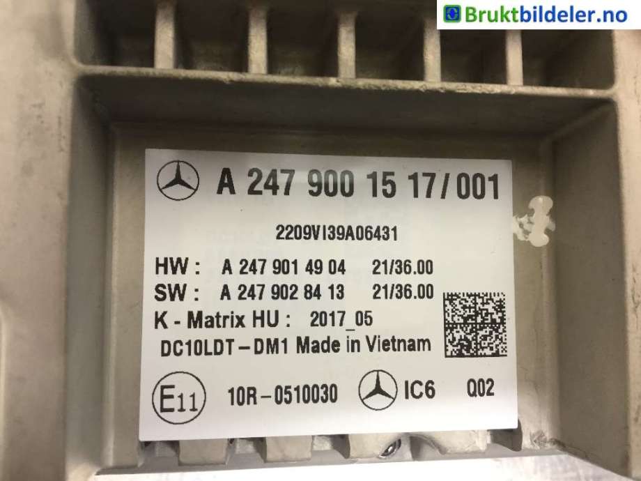Multimedia display (MCU - Media Controller Unit) til Mercedes EQA 2021-->>  (A 247 900 15 17|)