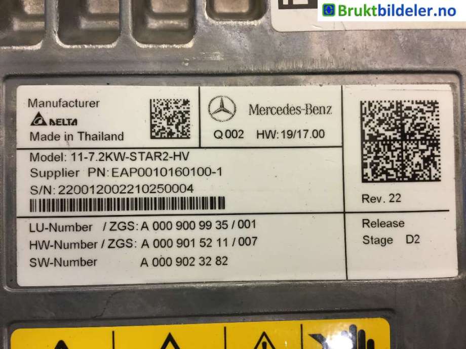 Batterilader (OBC - On Board Charger) til Mercedes EQA 2021-->>  (A 000 900 81 42|)