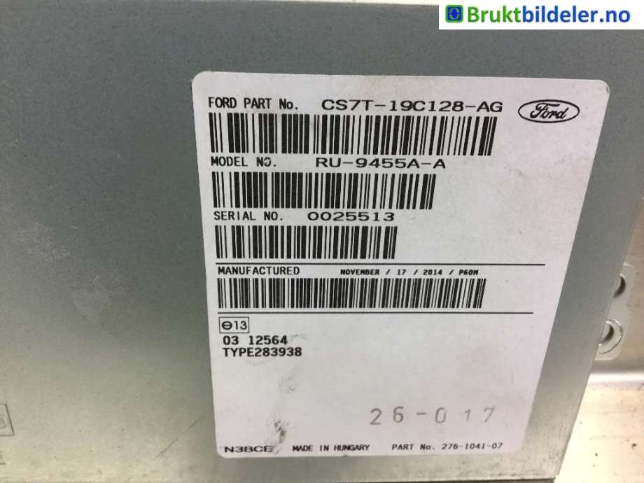 Styreenhet diverse til Ford S-Max 2010-2015 (Type I, Fase 2)  (FORD|CS7T-19C128-AG|)