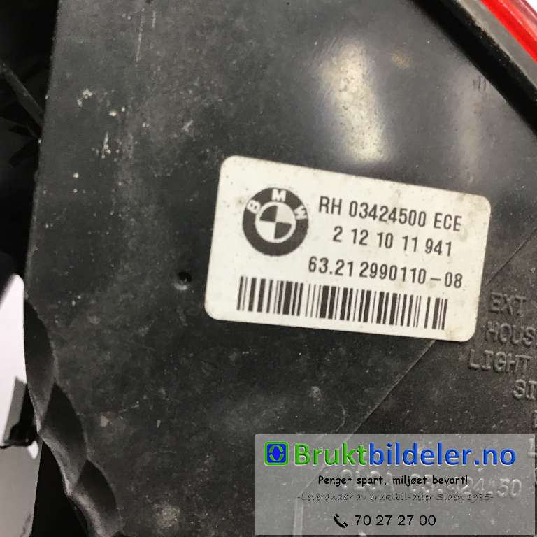 Baklykt høyre til BMW X1 2009-2015 (E84) (E84) (BMW|63 21 2 990 110-08|2 12 10 11 941|)