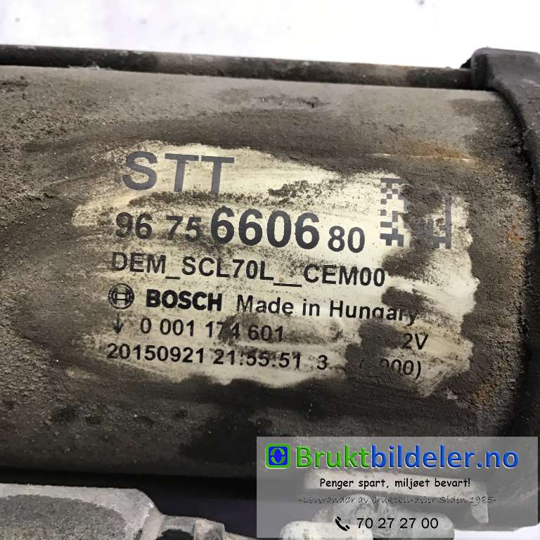 Starter diesel til Citroën Berlingo 2015-2019 (Type II, Fase 2)  (CITROEN|96 756 606 80|0 001 174 601|)