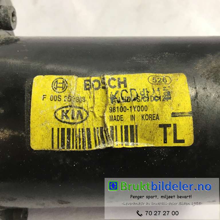 Viskermotor frontrute til Kia Picanto 2011-2017 (Type II)  (KIA|98110 1Y000|)