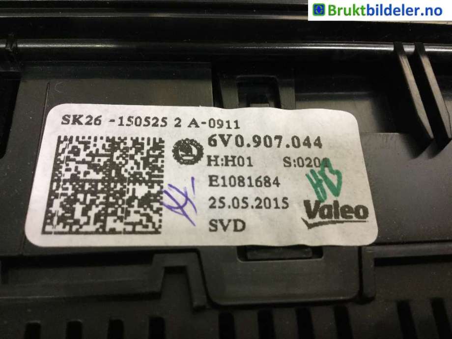 Varmeapparat betjening til Škoda Fabia 2014-2021 (Type III) (SKODA|6V0 907 044|)