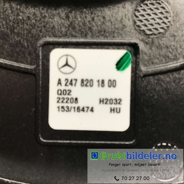 Bilstereo høyttaler til Mercedes EQA 2021-->>  (MERCEDES|A 247 820 18 00|22208153/16474|)