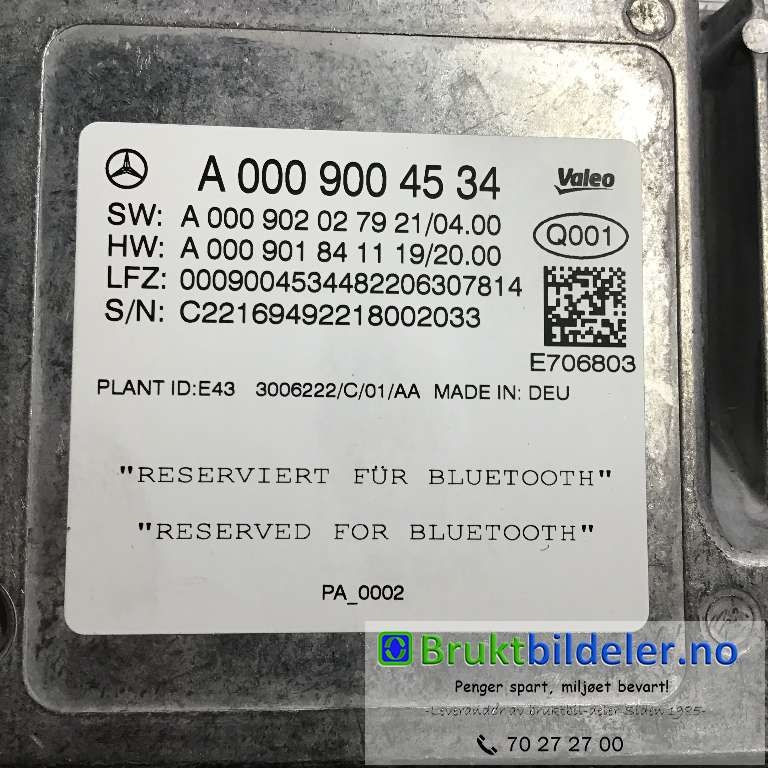 Styreenhet parkering til Mercedes EQA 2021-->> (MERCEDES|A 000 900 45 34|)
