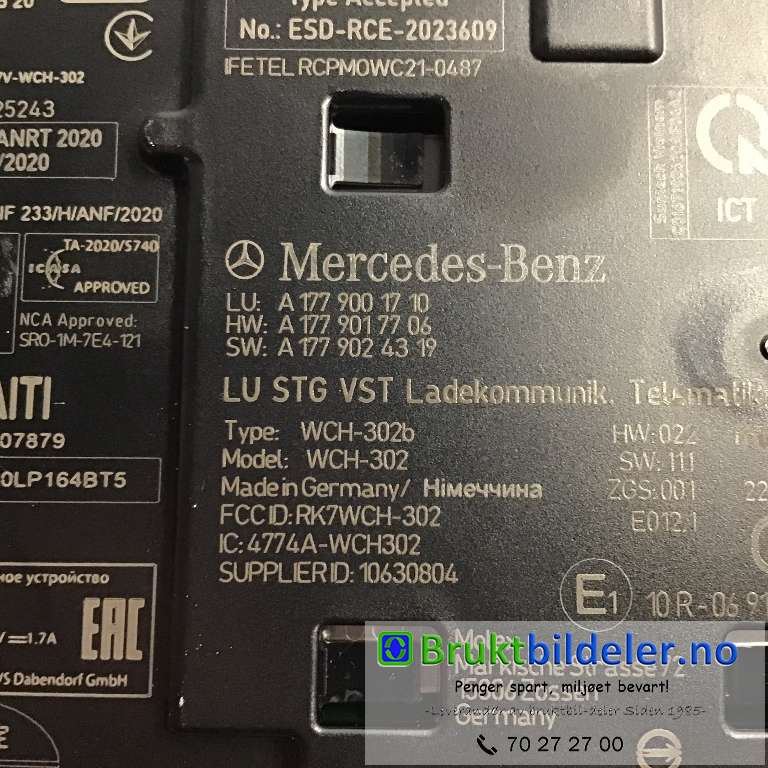 Diverse deler til Mercedes EQA 2021-->>  (MERCEDES|A 177 900 17 10|)