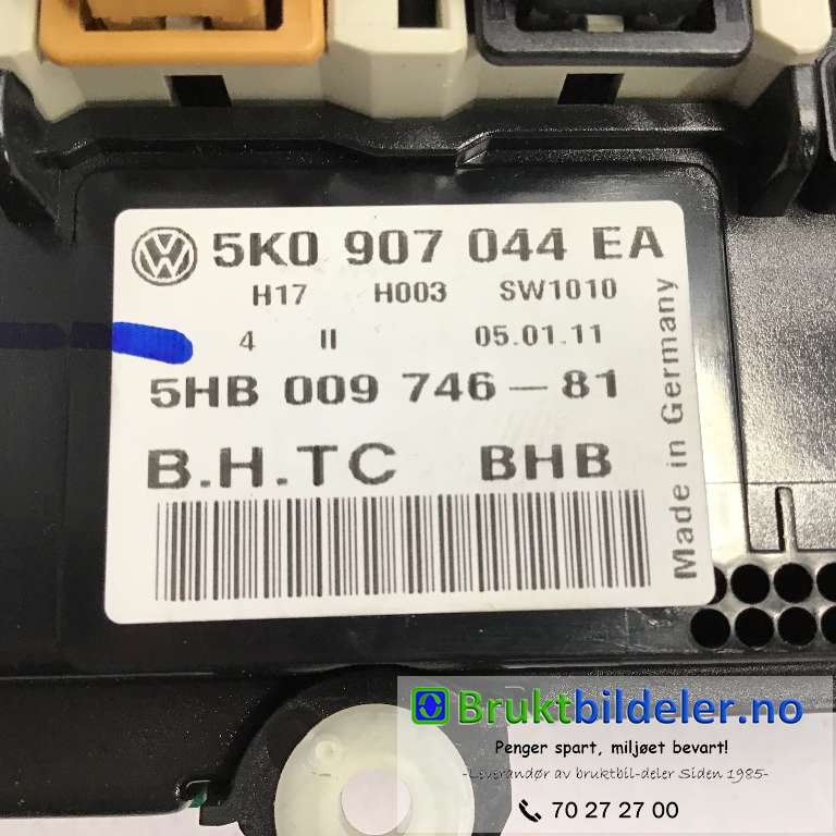 Varmeapparat betjening til VW Golf VI 2008-2012  (VOLKSWAGEN|5K0 907 044 EA|5HB 009 746-81|)