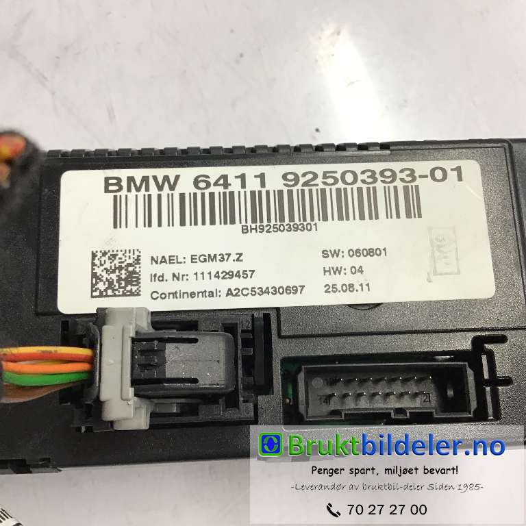 Varmeapparat betjening til BMW X1 2009-2015 (E84) (E84) (BMW|6411 9250393-01|A2C53430697|)