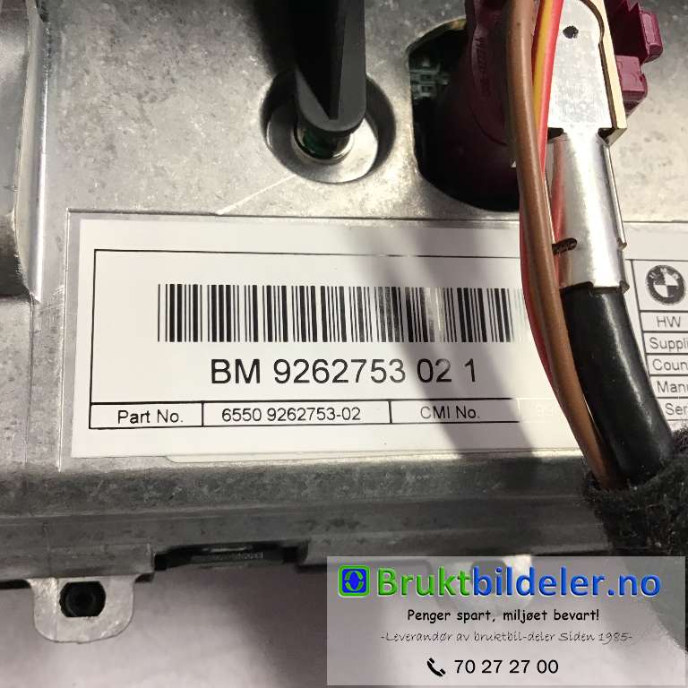 Multimedia display (MCU - Media Controller Unit) til BMW 3-Serie 2012-2018 (F30/F31/F34) (F30/F31/F34) (BMW|9 262 753 02 1|)