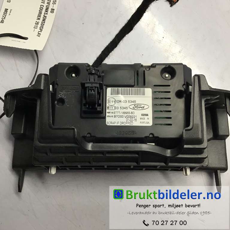 Multimedia display (MCU - Media Controller Unit) til Ford Transit Courier 2014-2018 (Type I, Fase 1)  (FORD|ET7T-18B955-BD|)