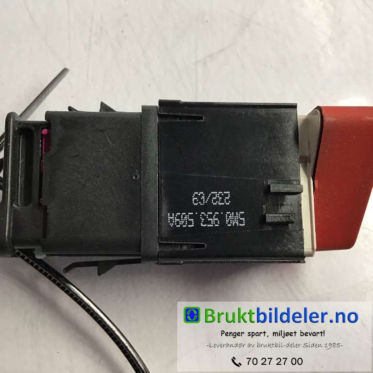 Bryter nødblink til VW Tiguan 2007-2011 (Type I, Fase 1)  (VOLKSWAGEN|5M0 953 509 A|)
