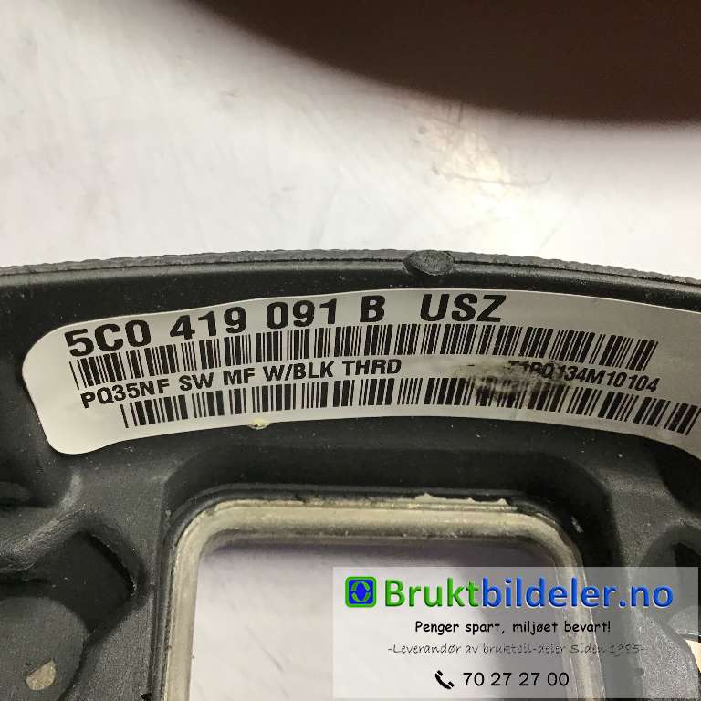 Ratt til VW Golf VI 2008-2012  (VOLKSWAGEN|5C0 419 091 B|)
