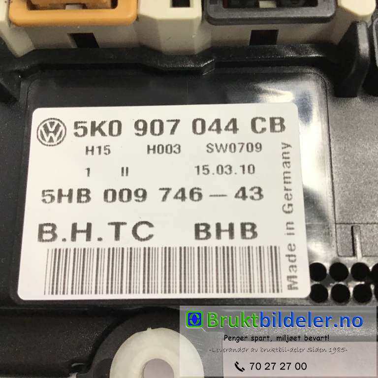 Varmeapparat betjening til VW Golf VI 2008-2012  (VOLKSWAGEN|5K0 907 044 CB|5HB 009 746-43|)
