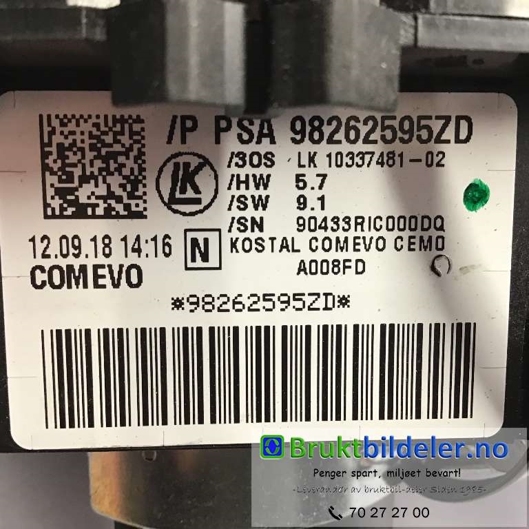Bryter combi til Peugeot Partner 2019-->> (Type III)  (CITROEN|98262595ZD|)