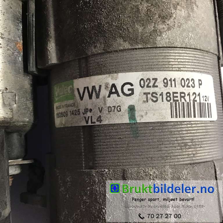 Starter diesel til VW Golf, Plus/Cross 2009-2013 (Fase 2)  (VOLKSWAGEN|02Z 911 023 P|TS18ER121|)