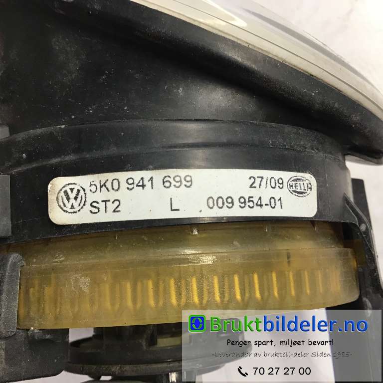 Tåkelykt venstre foran til VW Golf, Plus/Cross 2009-2013 (Fase 2)  (VOLKSWAGEN|5K0 941 699|009 954-01|)