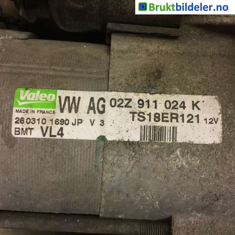 Starter diesel til VW Golf VI 2008-2012  (VOLKSWAGEN|02Z 911 024 K|)