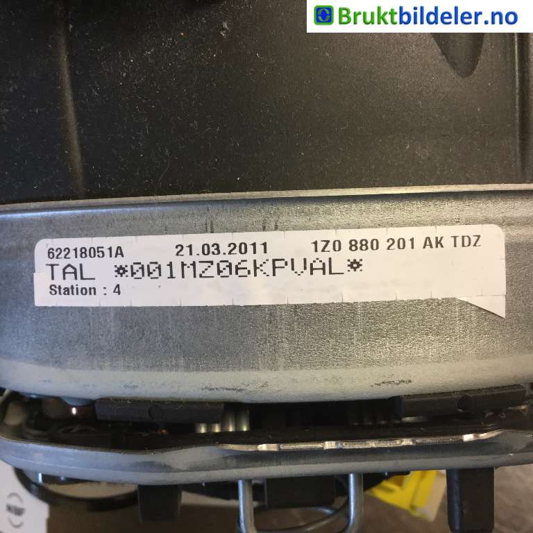 Airbag rattpute til Škoda Superb 2008-2015 (Type II)  (SKODA|1Z0 880 201 AK|62218051A|)
