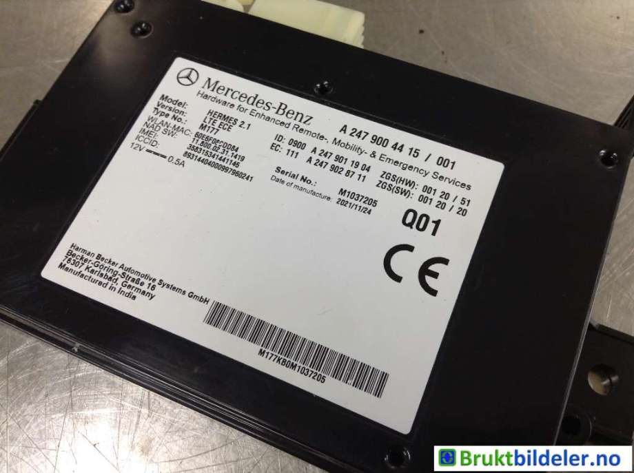 Styreenhet diverse til Mercedes Vito 2014-->> (W447) (W447) (MERCEDES|A 247 900 44 15|)