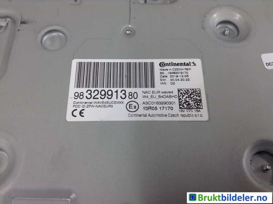 Bilstereo til Peugeot 208 2019-->> (Type II)  (PEUGEOT|9832991380|A3C0163290301|)