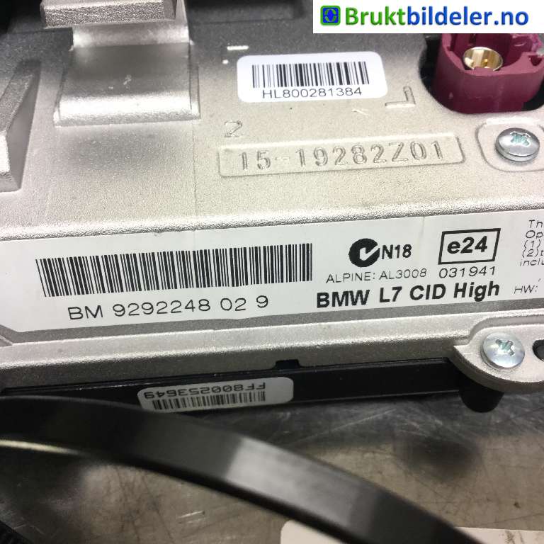 Instrument kjørecomputer til BMW 3-Serie 2012-2018 (F30/F31/F34) (F30/F31/F34) (BMW|9292248-02|)
